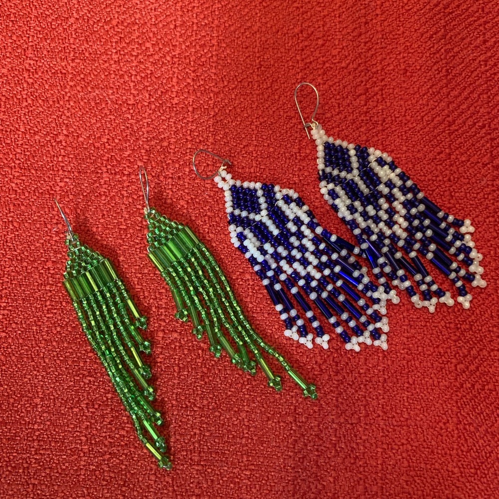 Boho Style Hand Crafted Seed Bead Earrings